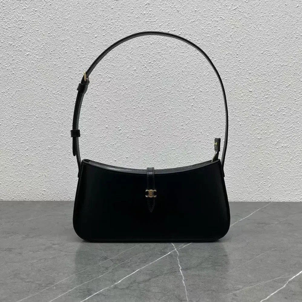 Celine Tina Shoulder Bag In Shiny Calfskin for Women in Black Celine Tina Shoulder Bag In Shiny Calfskin for Women in Black