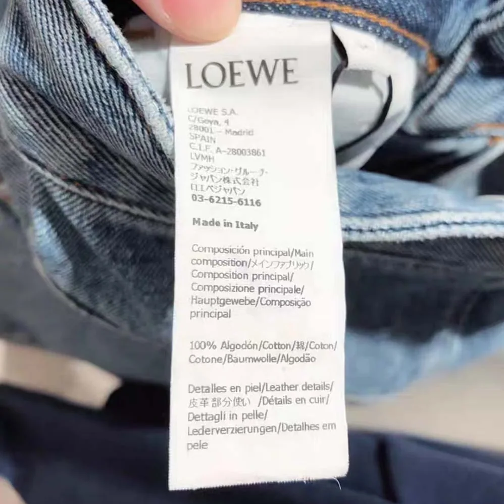 Loewe Anagram Cropped Jeans in Denim for Women Loewe Anagram Cropped Jeans in Denim for Women