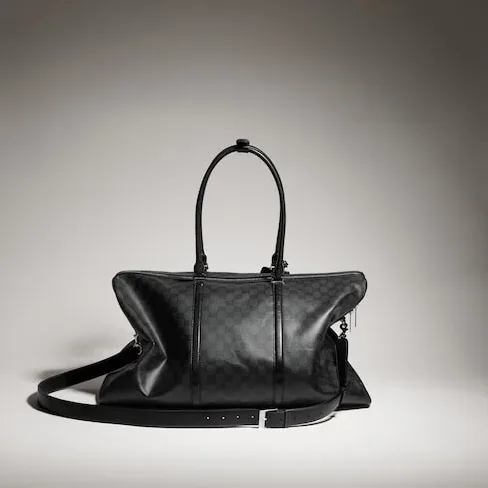 Gucci Essence Classic Large Duffle Bag in Black Silver Hardware