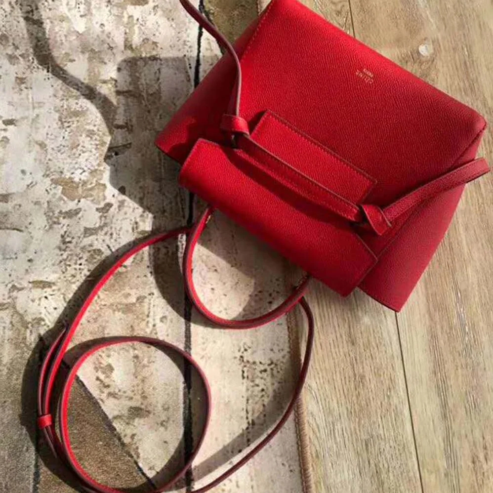Celine Nano Belt Bag in Grained Calfskin Bag for Women in Red