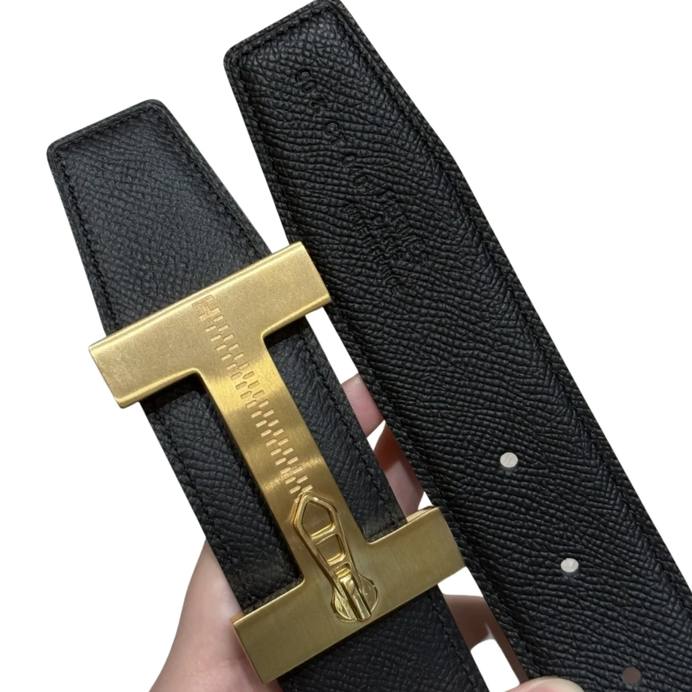 Hermès H-Zip Reversible Belt Black & Green Hermès H-Zip Reversible Belt Black & Green