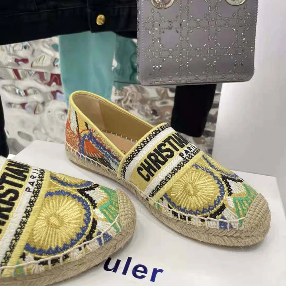 Dior Granville Espadrille Turquoise Dior In Lights Embroidered Cotton for Women Dior Granville Espadrille Turquoise Dior In Lights Embroidered Cotton for Women