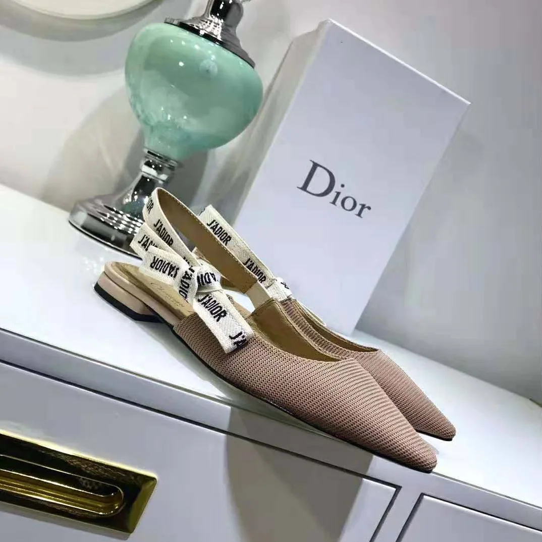Dior Miss J'adior Ballerina in Nude Technical Canvas 1cm Heel for Women Dior Miss J'adior Ballerina in Nude Technical Canvas 1cm Heel for Women