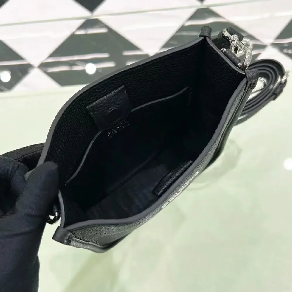 Prada Leather Mini Shoulder Bag for Unisex in Black Prada Leather Mini Shoulder Bag for Unisex in Black