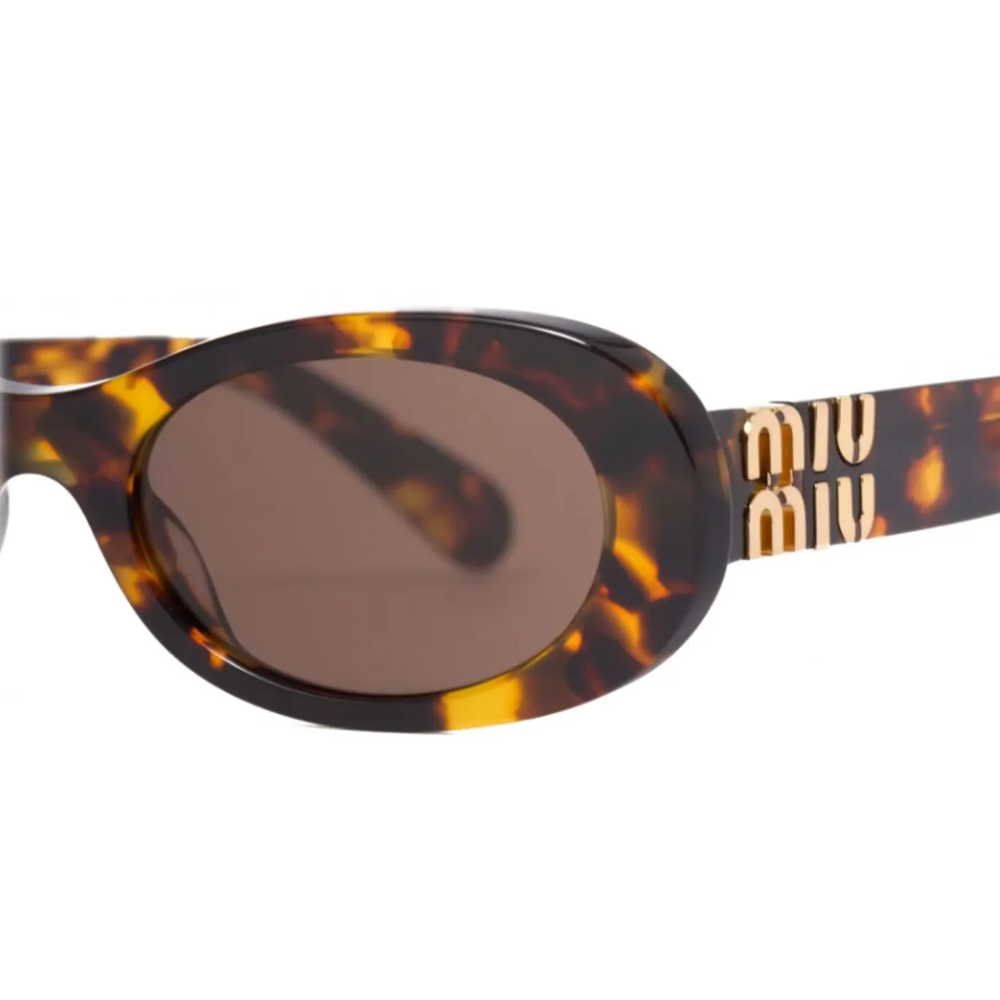 Miu Miu Oval Classes Tortoiseshell Sunglasses