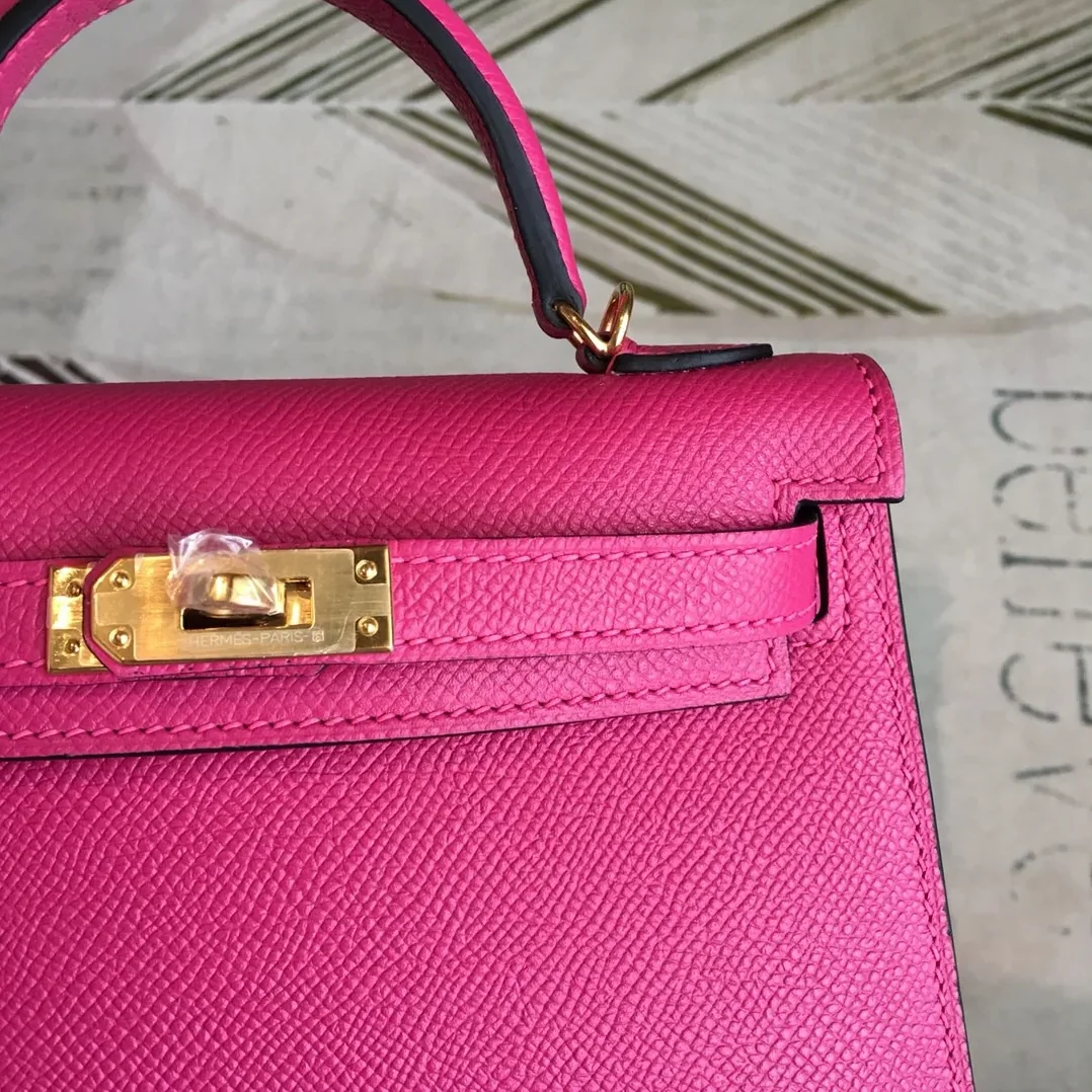 Hermes Mini Kelly Pink Gold Toned Hardware /