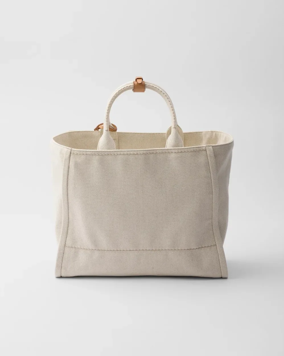 Prada Large Linen Blend Tote Bag Light Beige / 1BG473_2DLI_F0018_V_OHO