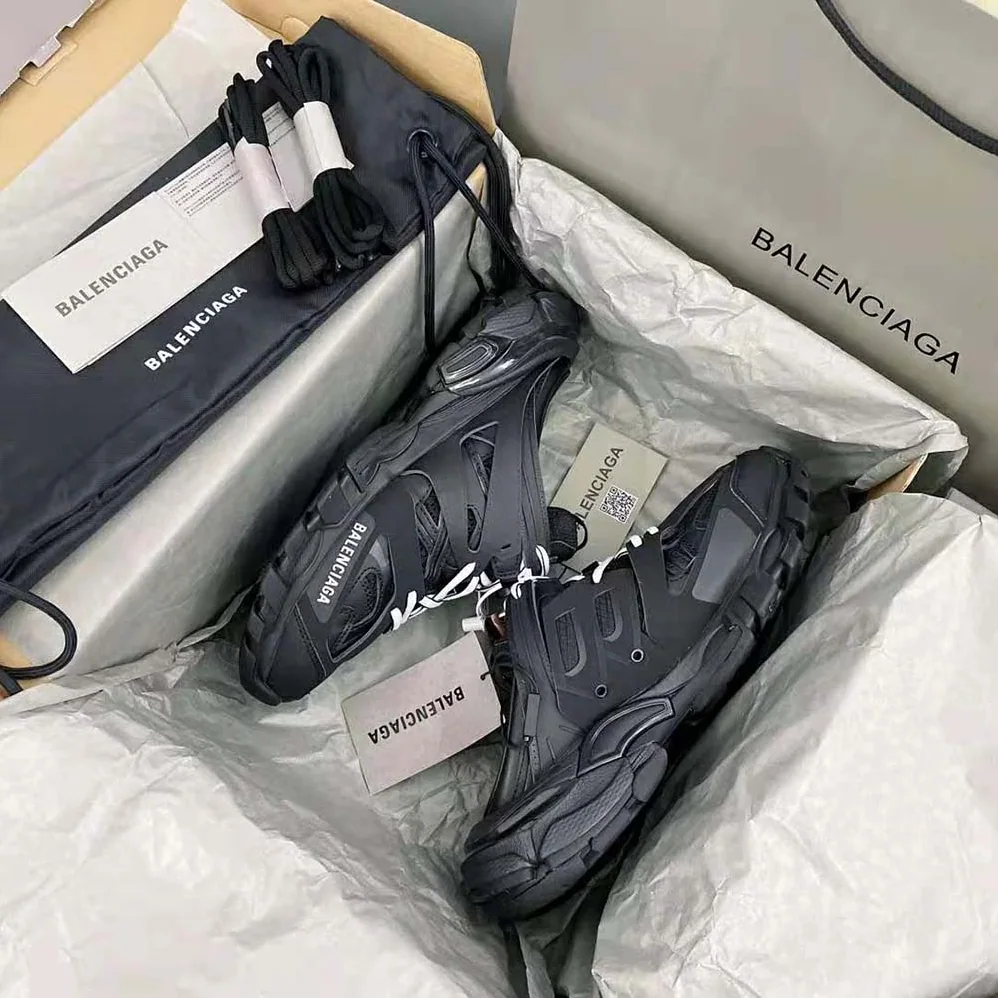Balenciaga Track Mule in Black Mesh and Nylon for Women Balenciaga Track Mule in Black Mesh and Nylon for Women