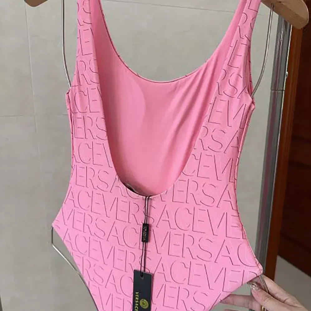 Versace Allover One-piece Swimsuit for Women in Pink Versace Allover One-piece Swimsuit for Women in Pink