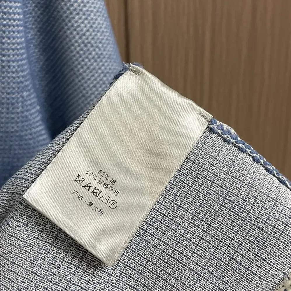 Dior Italic T-Shirt Blue Cotton for Men in Blend Tramato Knit Dior Italic T-Shirt Blue Cotton for Men in Blend Tramato Knit