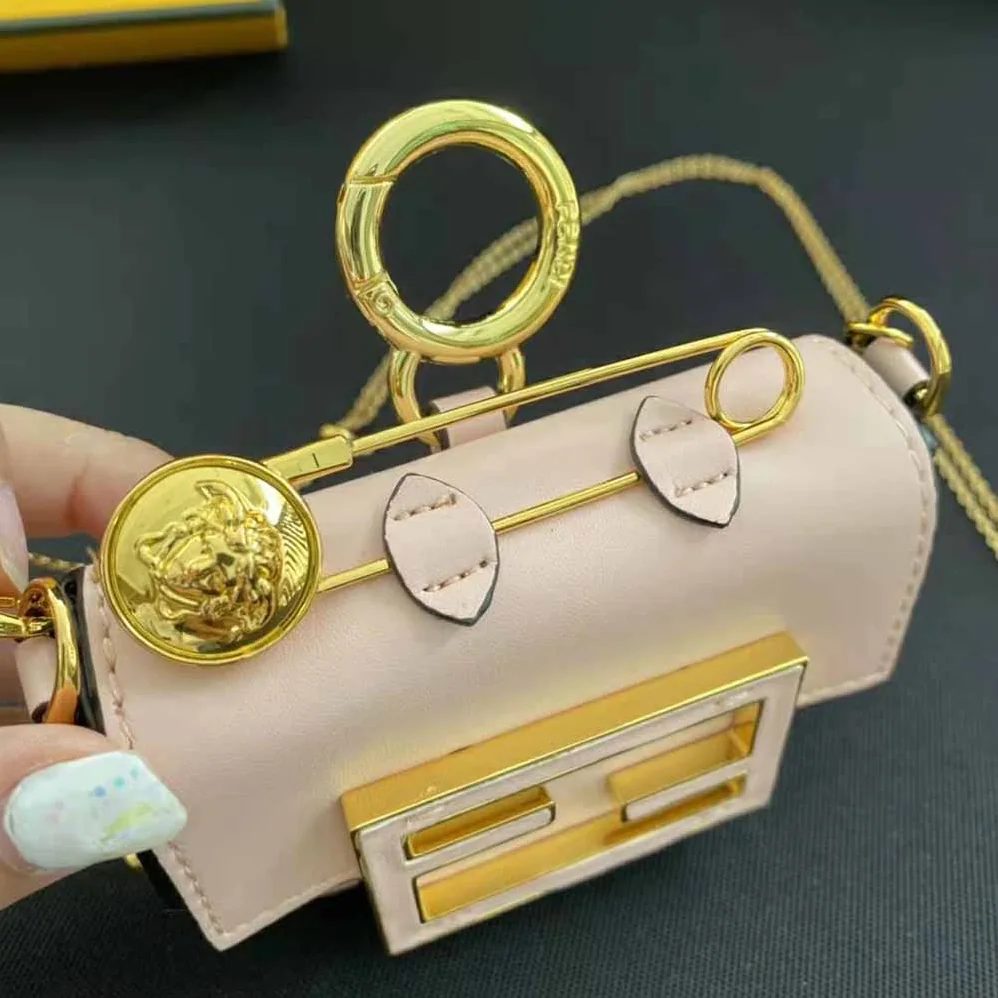 Fendi Nano Baguette Charm Fendace Pink Leather Charm for Women Fendi Nano Baguette Charm Fendace Pink Leather Charm for Women