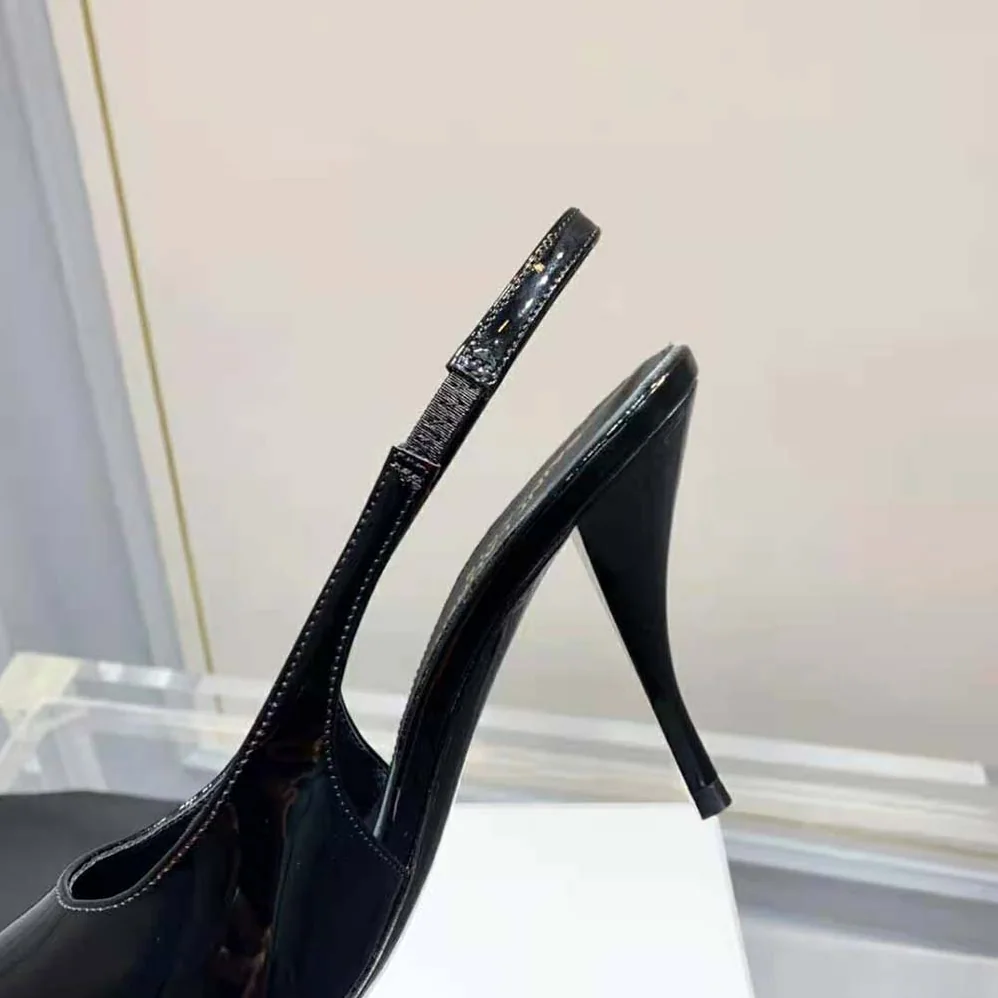 Saint Laurent YSL Viper Slingback Pumps in Patent Leather for Women