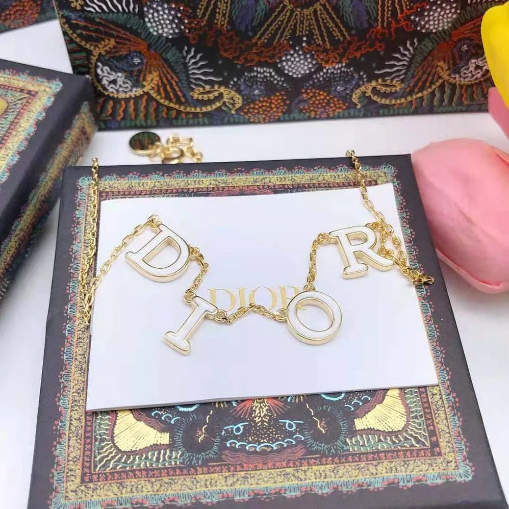 Dior Dio(r)evolution Necklace Gold-Finish Metal and White Lacquer for Women Dior Dio(r)evolution Necklace Gold-Finish Metal and White Lacquer for Women