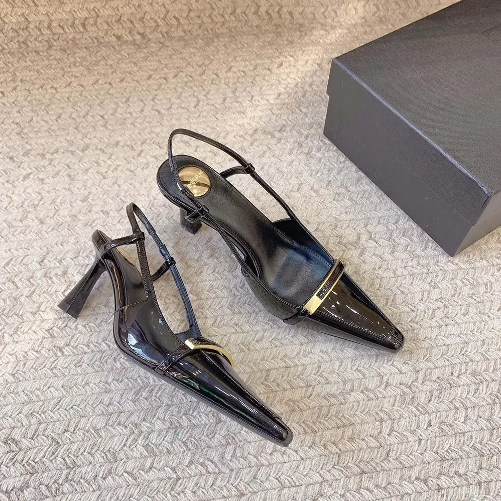 Saint Laurent YSL Jacqueline Slingback Pumps in Patent Leather for Women