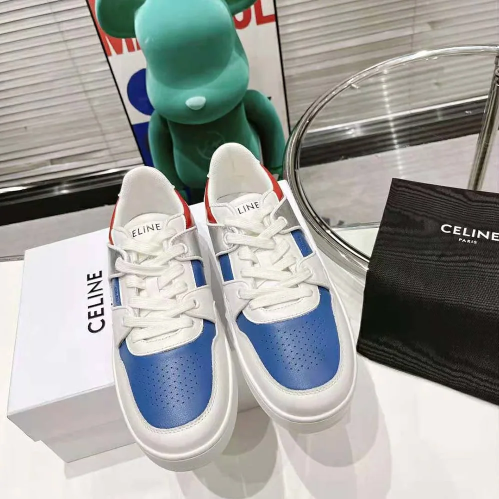 Celine CT-04 Celine Trainer Low Lace-up Sneaker in Metallic Calfskin and Calfskin for Men Celine CT-04 Celine Trainer Low Lace-up Sneaker in Metallic Calfskin and Calfskin for Men