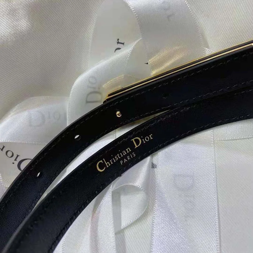 Dior Dior-id Belt Black Smooth Calfskin 15 MM for Women