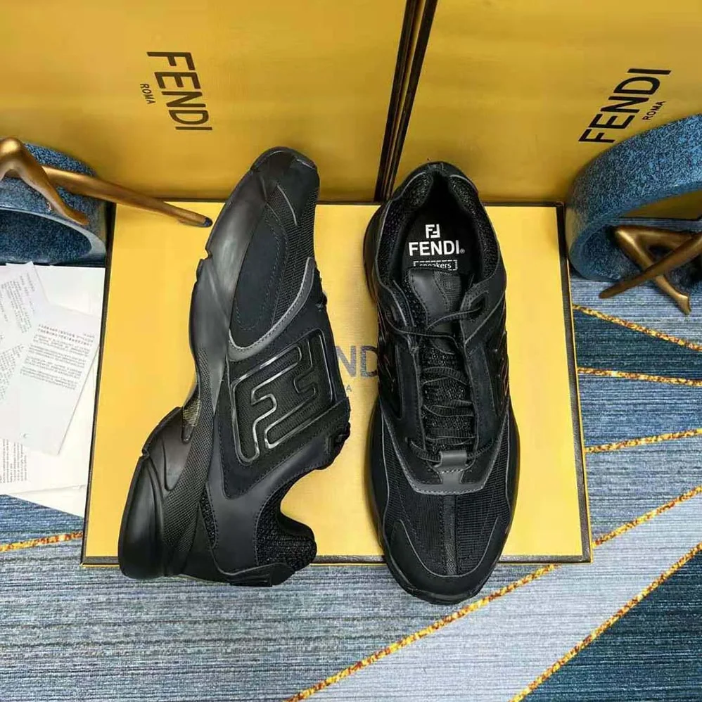 Fendi Faster Trainers Black Nubuck Leather Low for Men in Tops Fendi Faster Trainers Black Nubuck Leather Low for Men in Tops