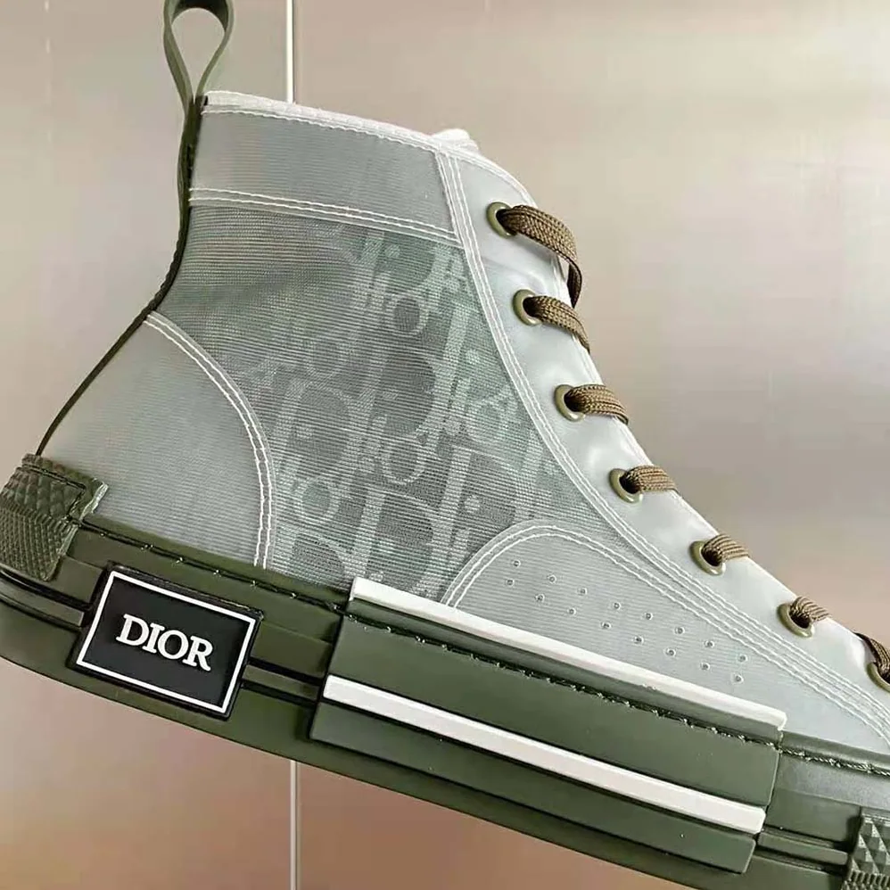 Dior B23 High-Top Sneaker Olive Dior Oblique Canvas for Men Dior B23 High-Top Sneaker Olive Dior Oblique Canvas for Men