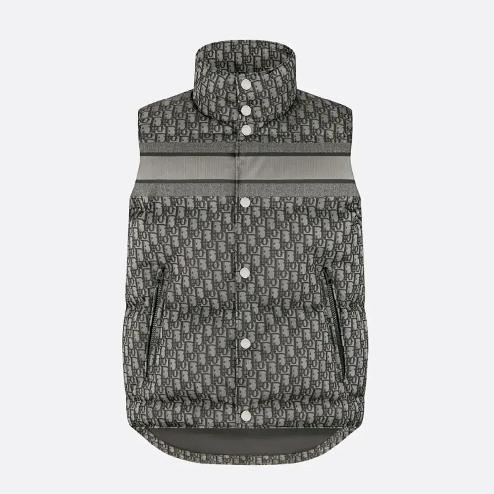 Dior Oblique Down Vest Black Cotton for Women in Blend Jacquard Dior Oblique Down Vest Black Cotton for Women in Blend Jacquard