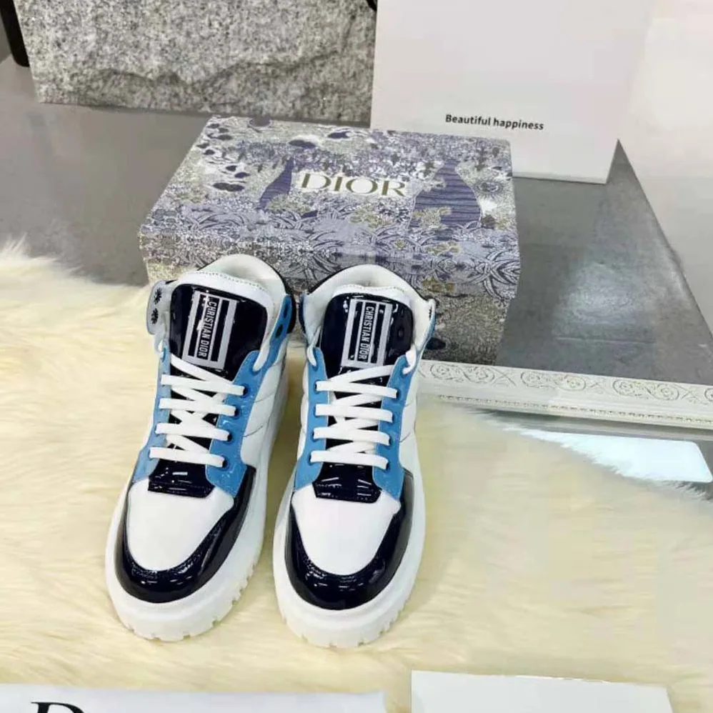 Dior D-Player Sneaker Blue Multicolor Technical Fabric Suede and Calfskin for Unisex