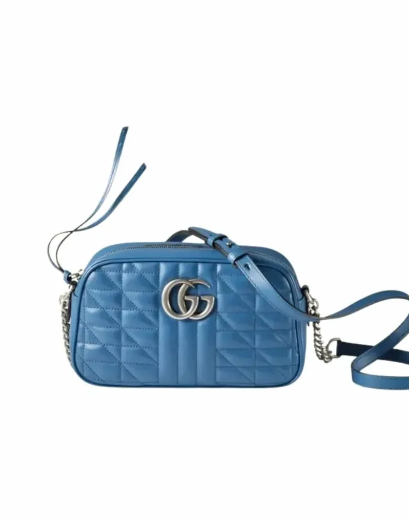 Gucci Marmont Matelasse Shoulder Bag Blue Gucci Marmont Matelasse Shoulder Bag Blue