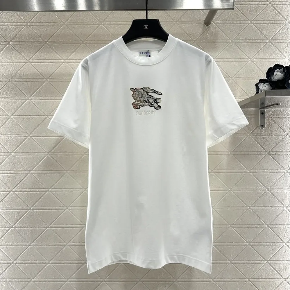 Burberry EKD Check Cotton T-shirt for Men in White Burberry EKD Check Cotton T-shirt for Men in White
