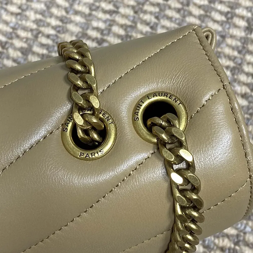 Saint Laurent YSL Loulou Small in Matelasse Lambskin for Women in Natural