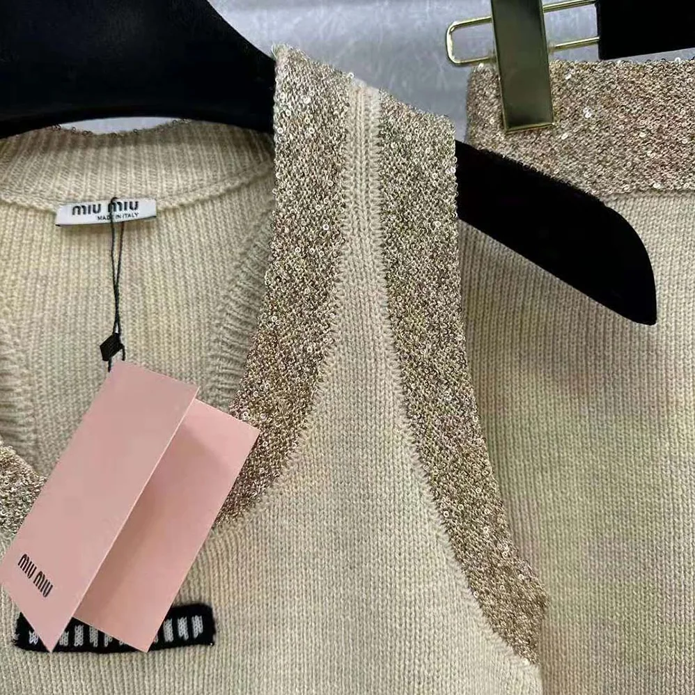 Miu Miu Silk Knit Top-Beige MMV155_13Q1_F0061 for Women Miu Miu Silk Knit Top-Beige MMV155_13Q1_F0061 for Women
