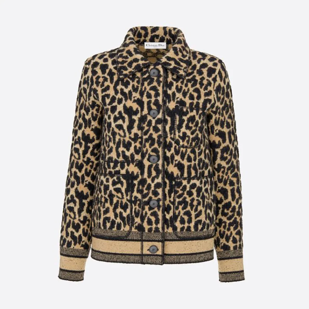 Dior Caro Jacket Beige Multicolor Mizza Technical Wool Knit for Women Dior Caro Jacket Beige Multicolor Mizza Technical Wool Knit for Women