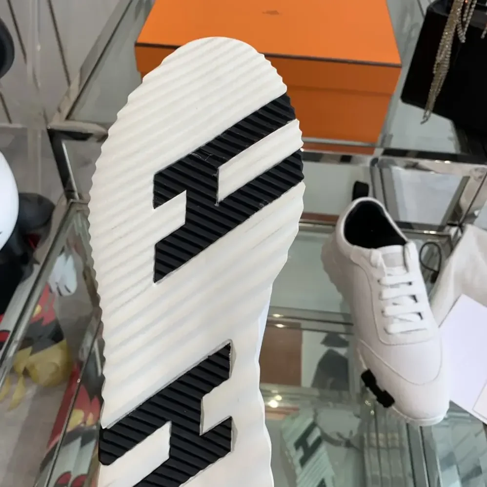 Hermes Bouncing Sneaker-White/Black H242250Z for Unisex
