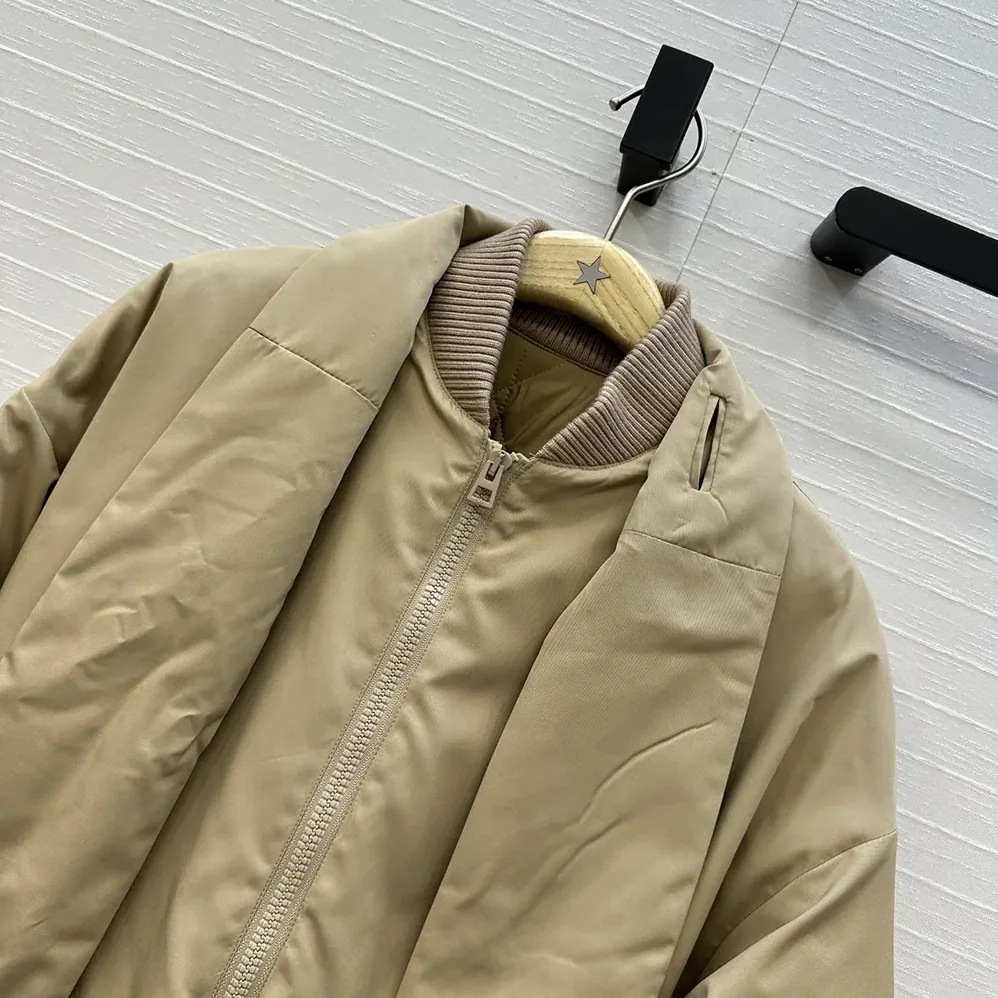 Dior Jacket with Scarf Collar Beige Padded Silk Faille for Women
