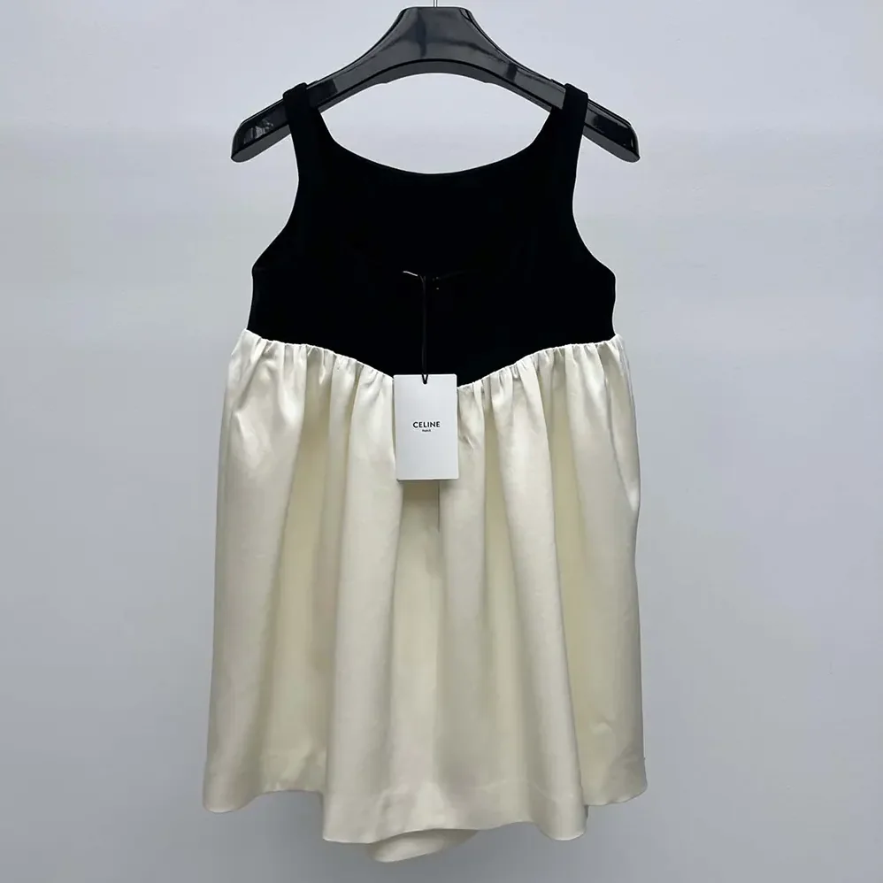 Celine Muguet Dress in Double Wool Crepe for Women