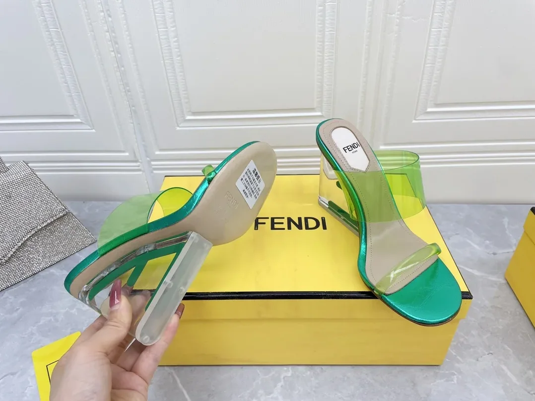 Fendi First Green Transparent High in Heeled Sandals
