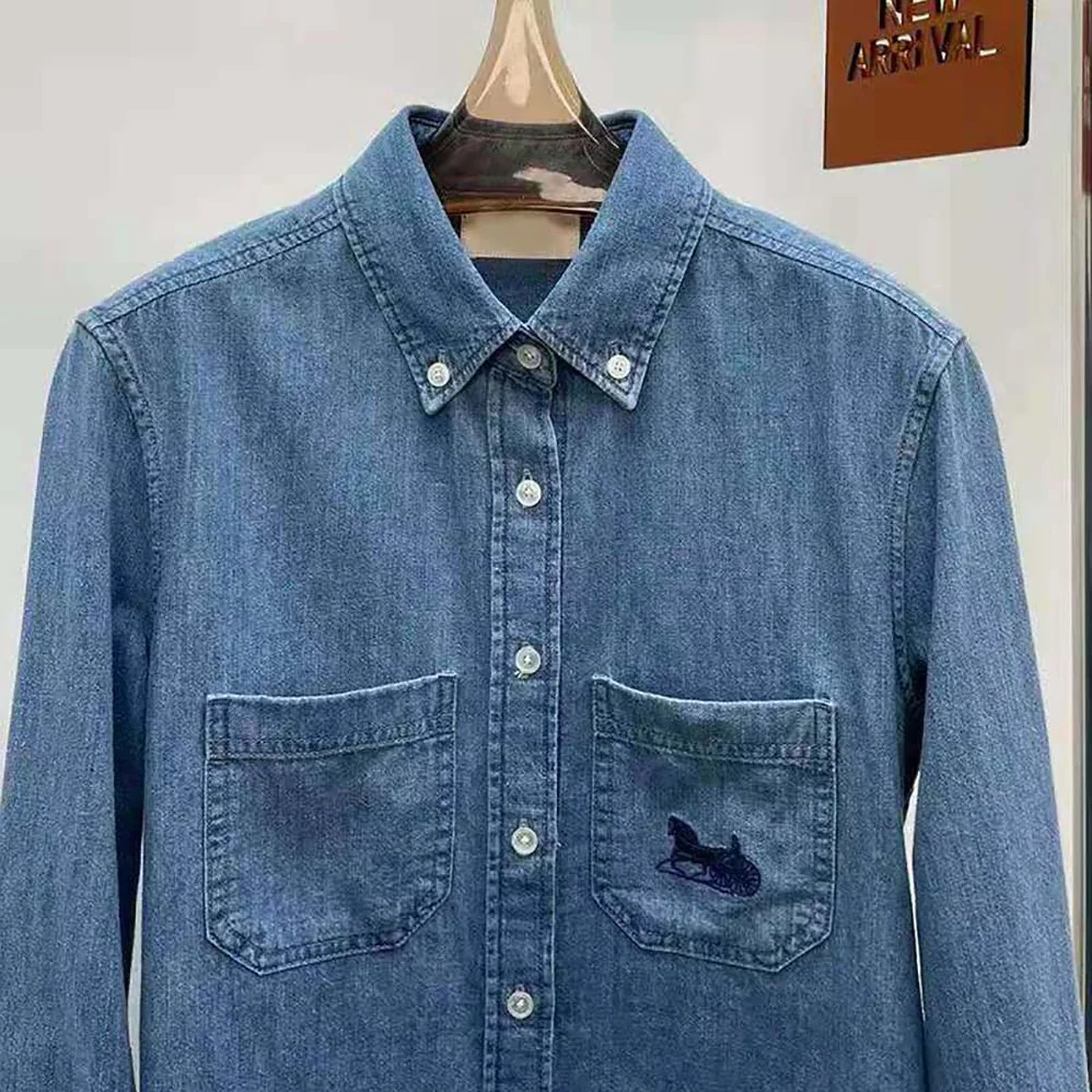 Celine Cowboy Shirt Sulky in Light Denim for Women Celine Cowboy Shirt Sulky in Light Denim for Women