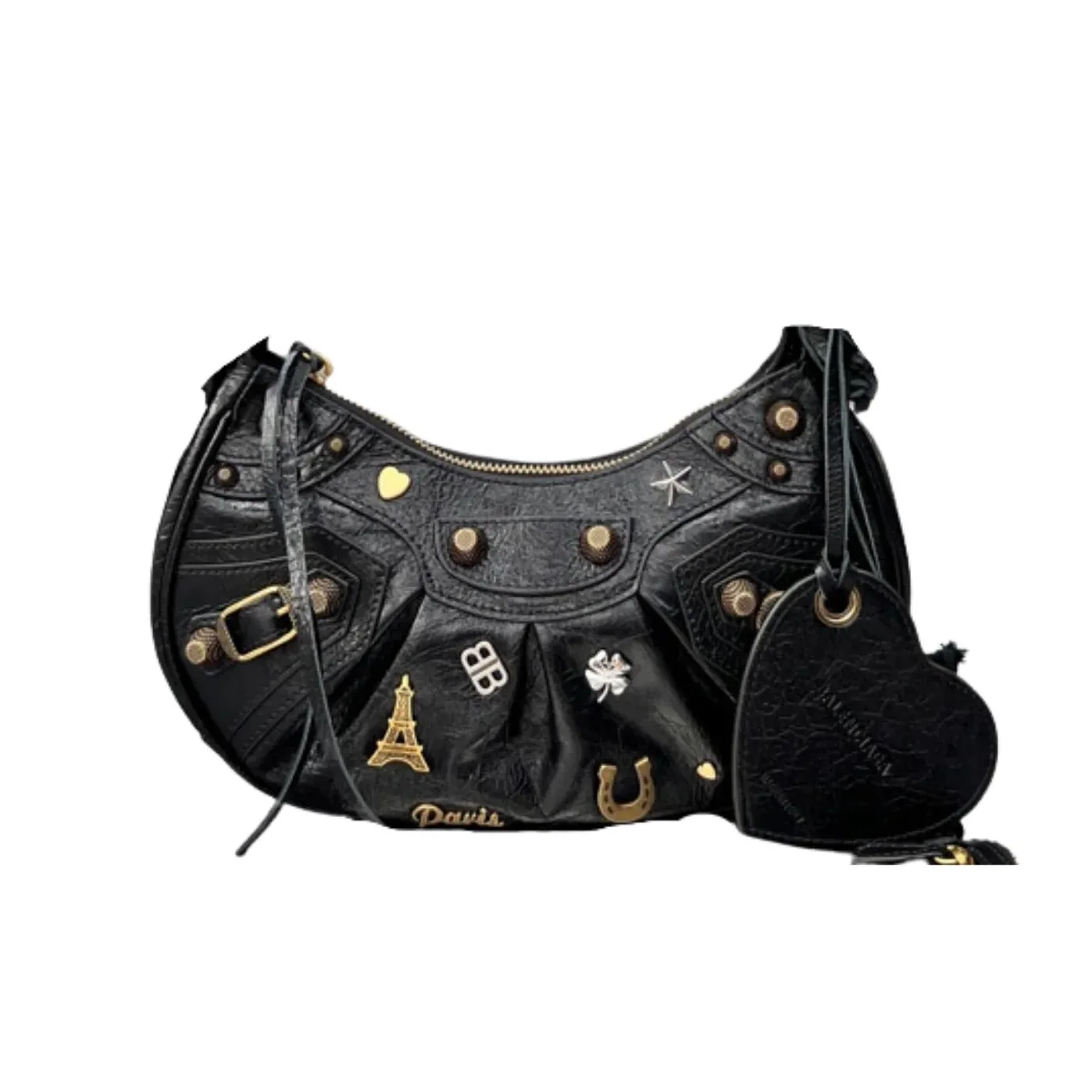 Balenciaga Le Cagole Shoulder Bag Black 10in25