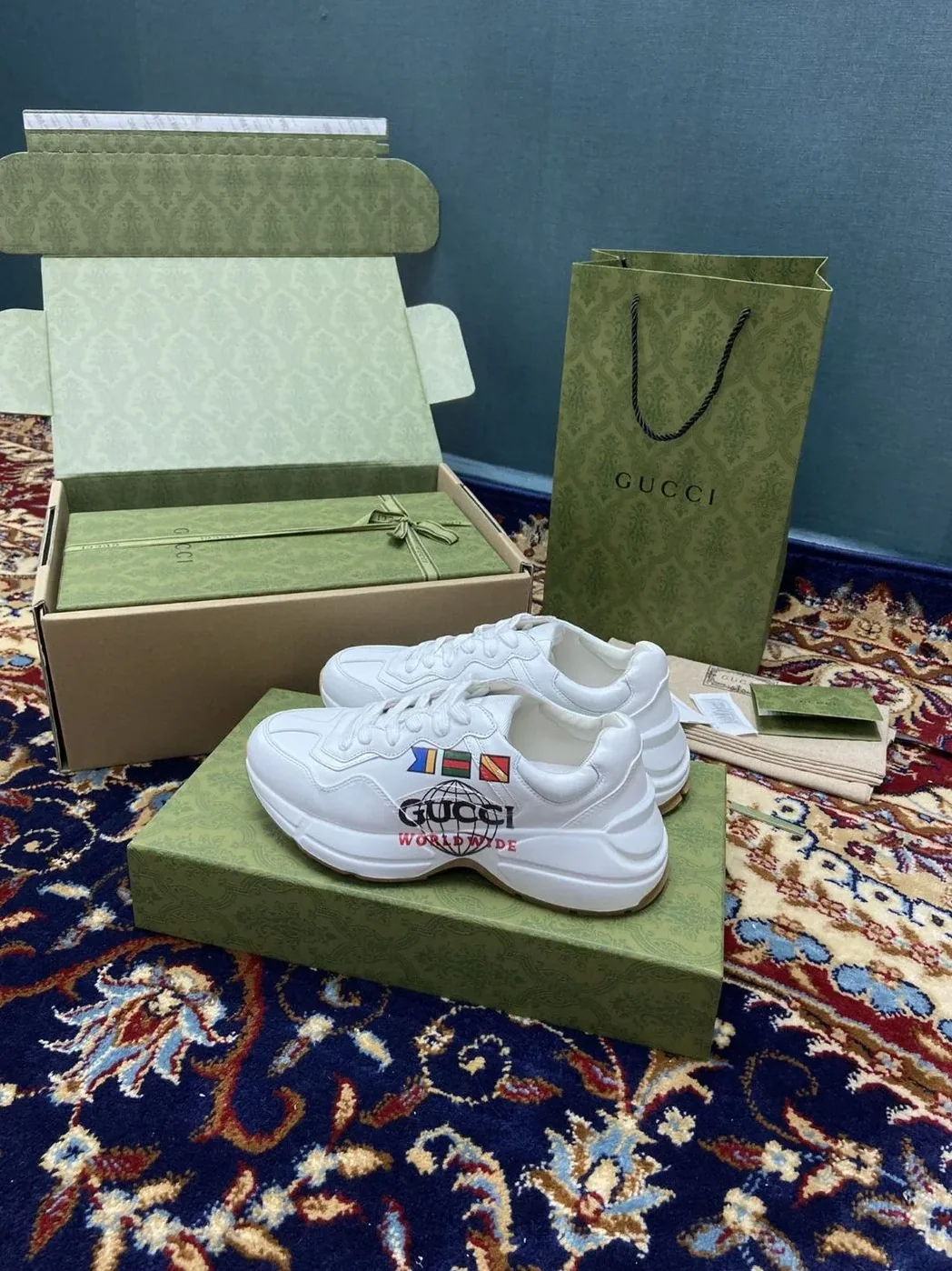 Gucci Rhyton Sneakers With Worldwide White Ivory for Women