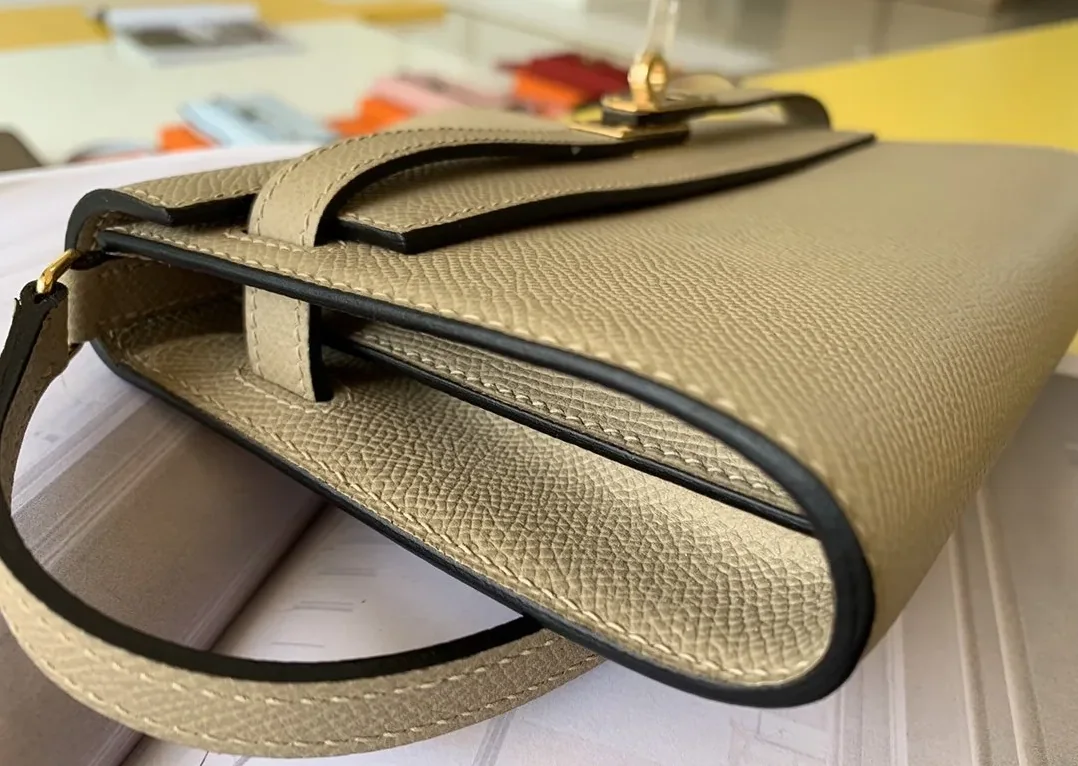 Hermes Kelly Classique To Go Wallet in Gold Toned Hardware Cream