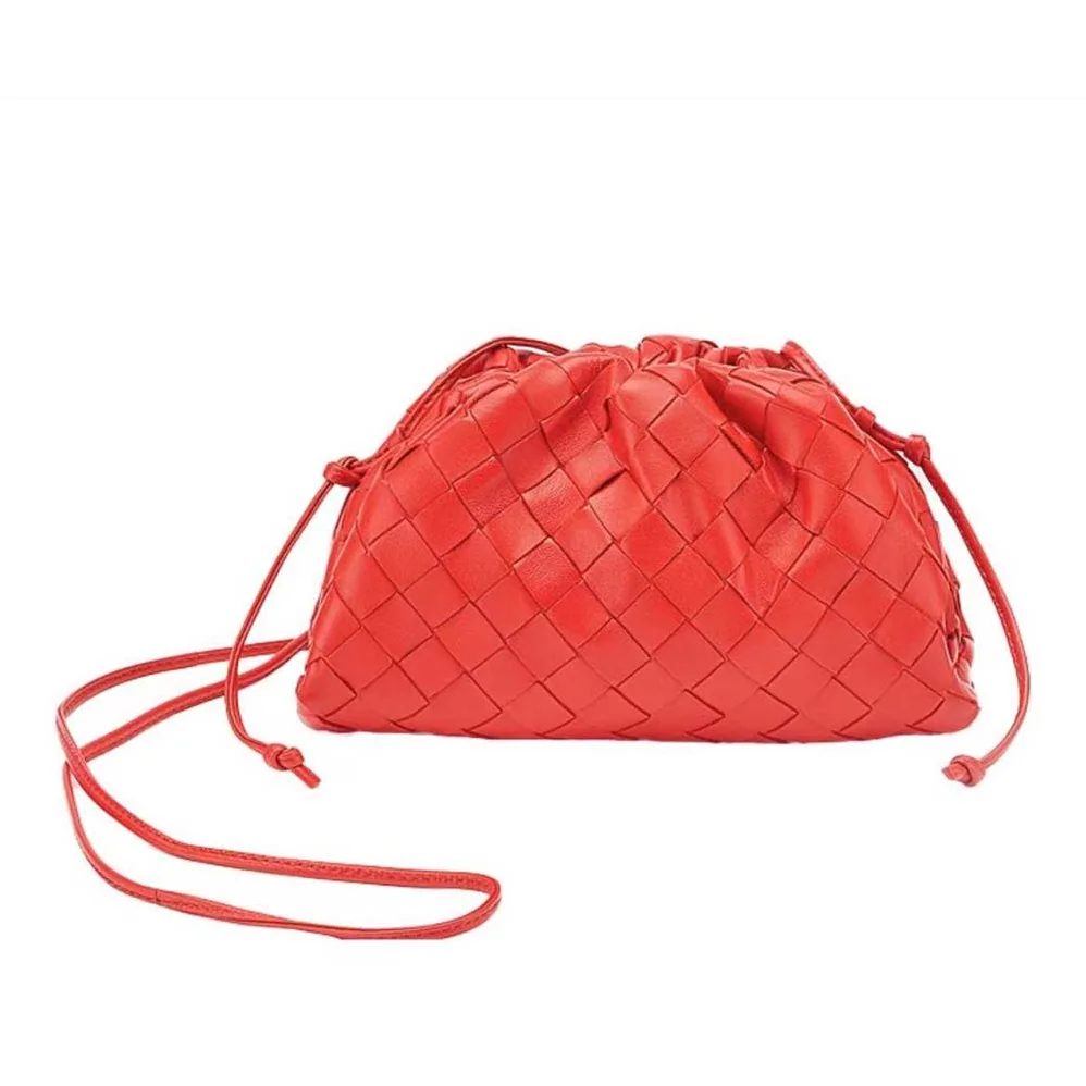 Bottega Veneta Mini Pouch Soft Voluminous Clutch in Supple Calf Leather for Women in Red