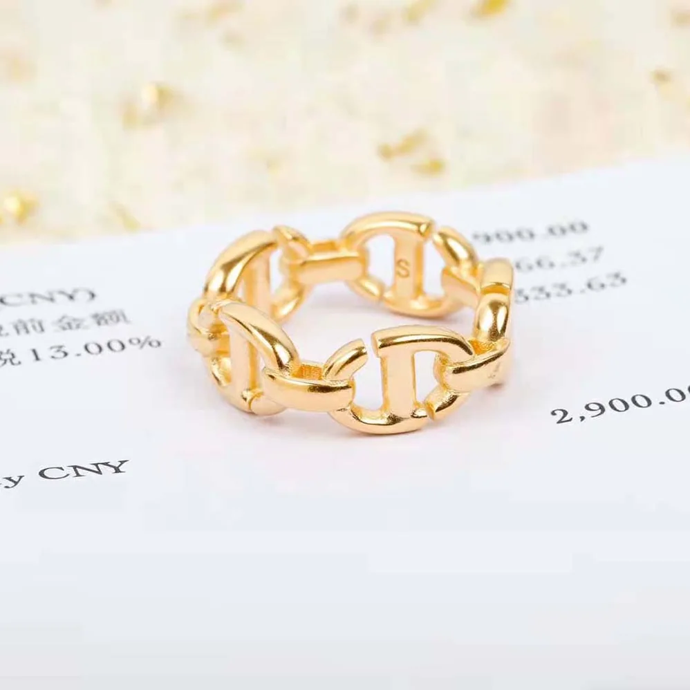 Dior CD Navy Ring Gold for Women in Finish Metal