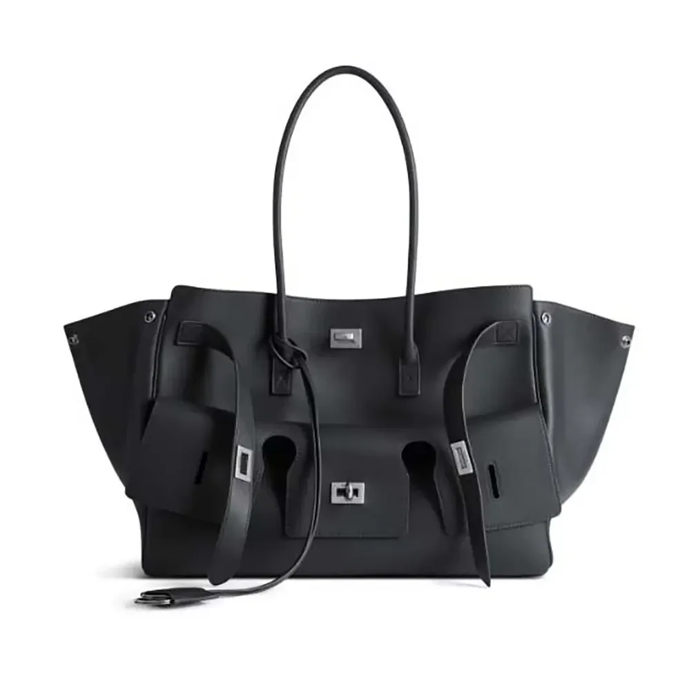 Balenciaga Bel Air Medium Carry All Bag in Black Smooth Calfskin for Women
