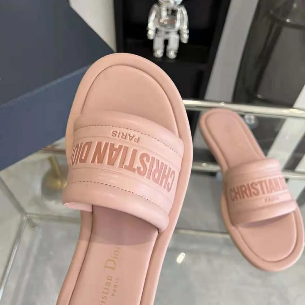 Dior Every-D Slide Pink Embossed Lambskin for Women