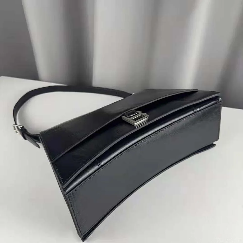 Balenciaga Crush Medium Sling Bag in Black Paper Calfskin for Women