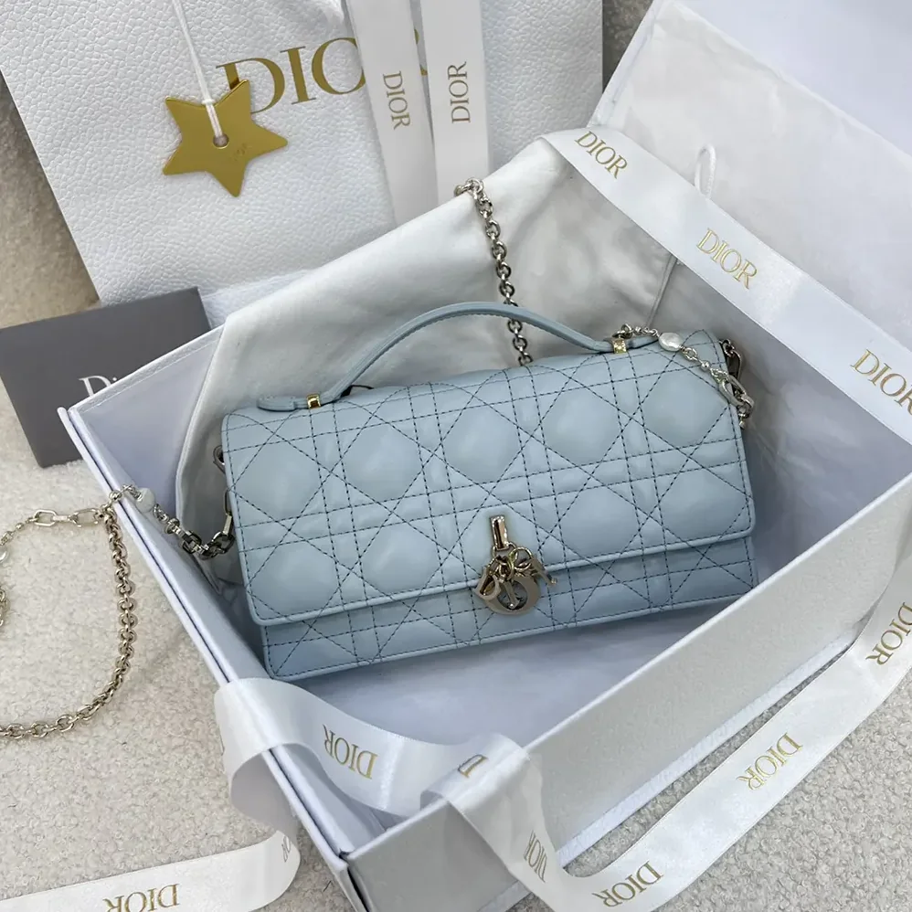 Dior My Dior Mini Bag Cloud Blue Cannage Lambskin for Women Dior My Dior Mini Bag Cloud Blue Cannage Lambskin for Women