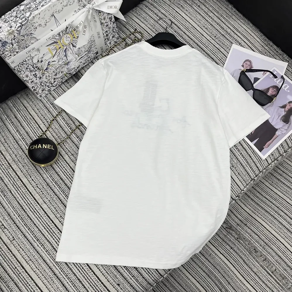 Dior DIOR AND HYLTON NEL T-Shirt Relaxed Fit White Cotton Jersey for Women