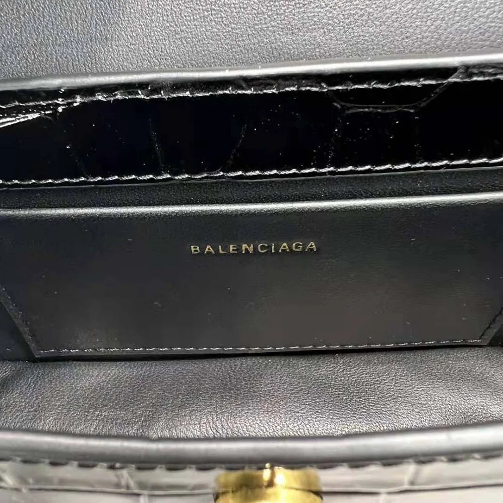 Balenciaga XX Small Flap Bag Crocodile Embossed in Black for Women Balenciaga XX Small Flap Bag Crocodile Embossed in Black for Women