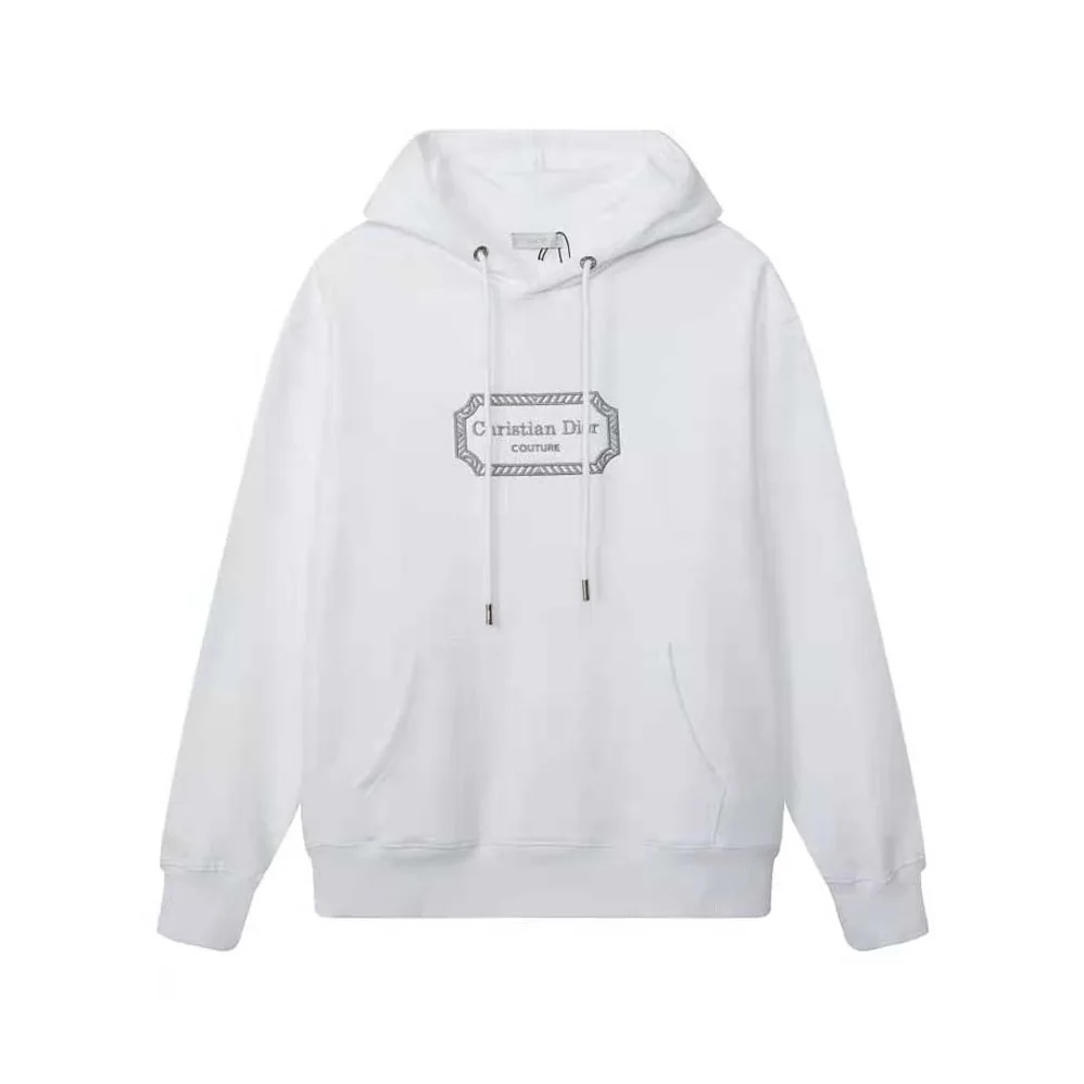 Dior Christian Dior Couture Hooded Sweatshirt White Cotton Fleece for Women