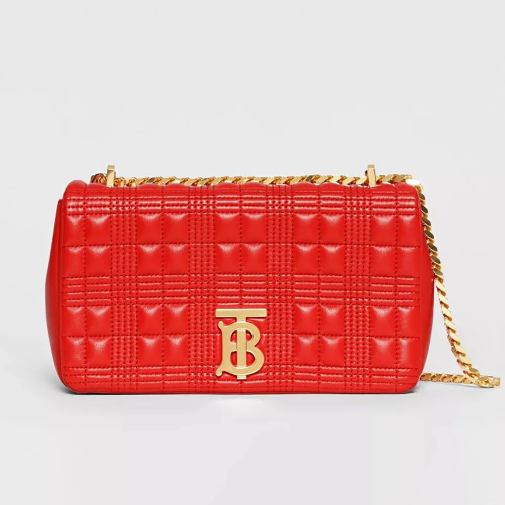 Burberry Small Quilted Lambskin Lola Bag for Women in Red