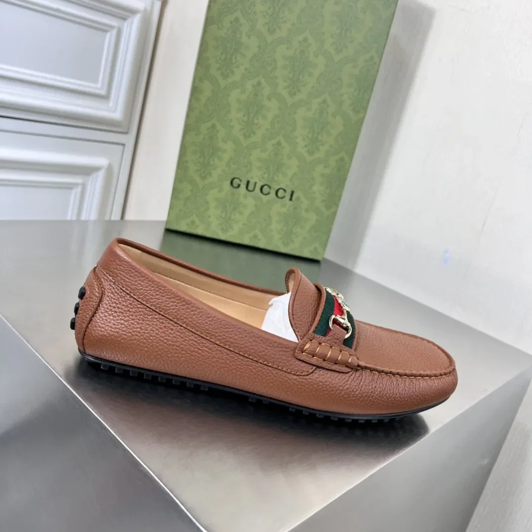 Gucci Loafers With Web Details Brown for Men Gucci Loafers With Web Details Brown for Men