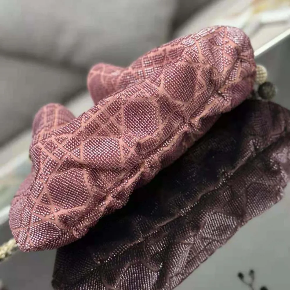 Dior Dior Dream Bucket Bag Ethereal Pink Cannage Cotton with Bead Embroidery for Women Dior Dior Dream Bucket Bag Ethereal Pink Cannage Cotton with Bead Embroidery for Women