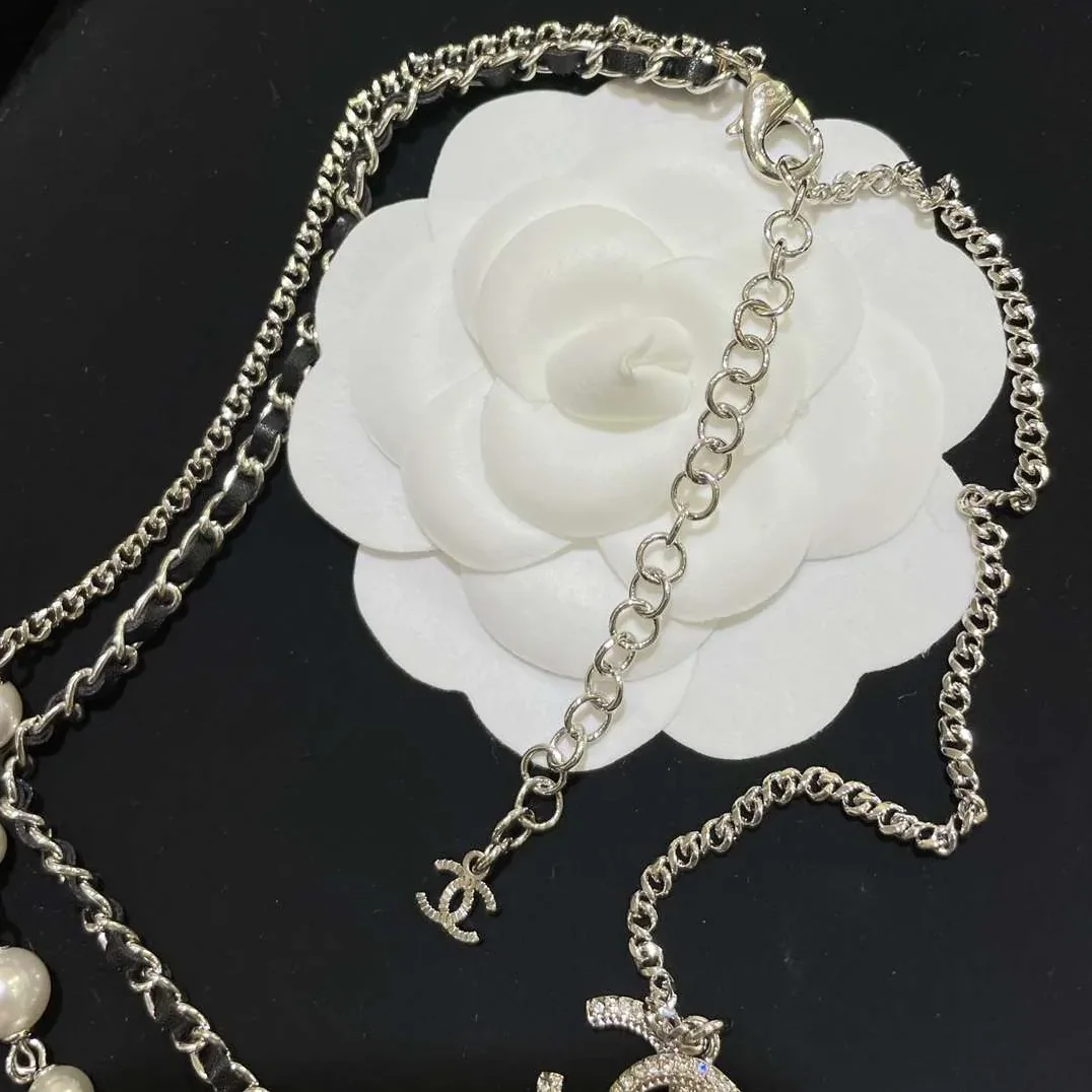 Chanel CC Double Layer Necklace White Chanel CC Double Layer Necklace White